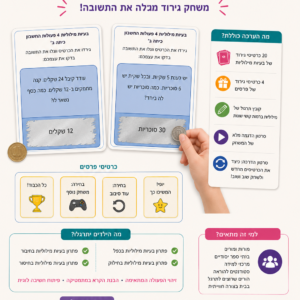 כרטיסי גירוד בעיות מילוליות 4 פעולות חשבון לשכבת ב'